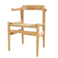 Modern Hans Wegner wood paper rope seat chair